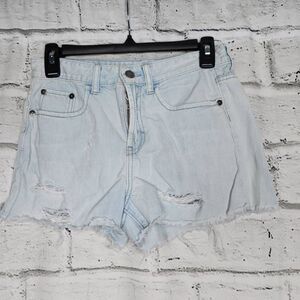 BP Denim Jean Shorts Distressed Juniors Size 3 Light Wash 100% Cotton